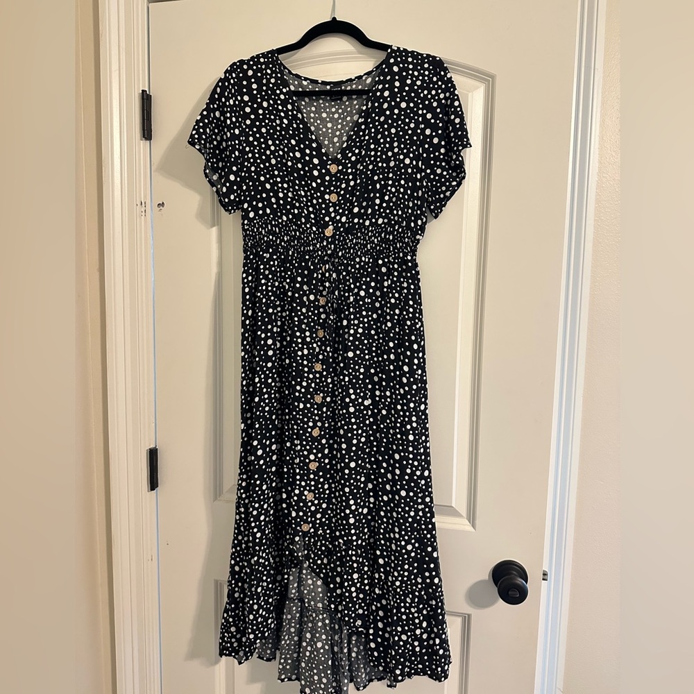 SHEIN Black & White Polka Dot Dress